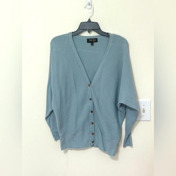 Truth Blue‎ Cardigan Sweater V-Neck Long Sleeve - Picture 1 of 2